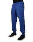 Dolce & Gabbana Blue Cotton Jogger Mid Waist Pants