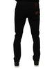 Dolce & Gabbana Black Tattered Cotton Skinny Men Denim Jeans