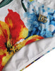 Dolce & Gabbana White Floral Print Swimsuit Bikini Bottom Swimwear