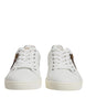 Dolce & Gabbana White Leather Heart Embellished Sneakers Shoes
