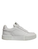 Dolce & Gabbana White Miami Leather Low Top Sneakers Shoes