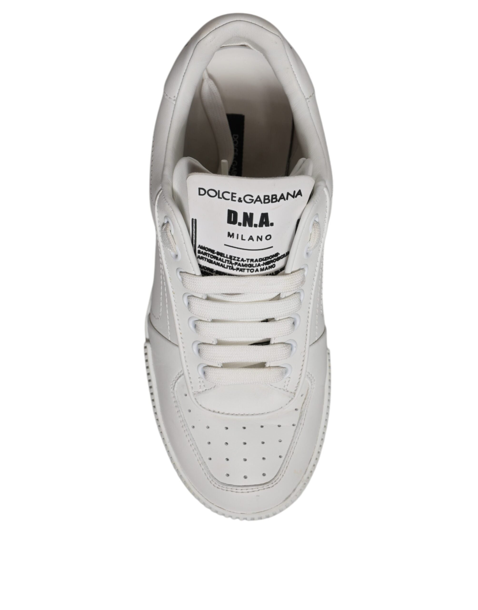 Dolce & Gabbana White Miami Leather Low Top Sneakers Shoes