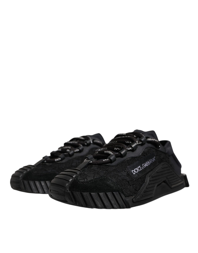 Dolce & Gabbana Black Nylon Low Top NS1 Sneakers Shoes