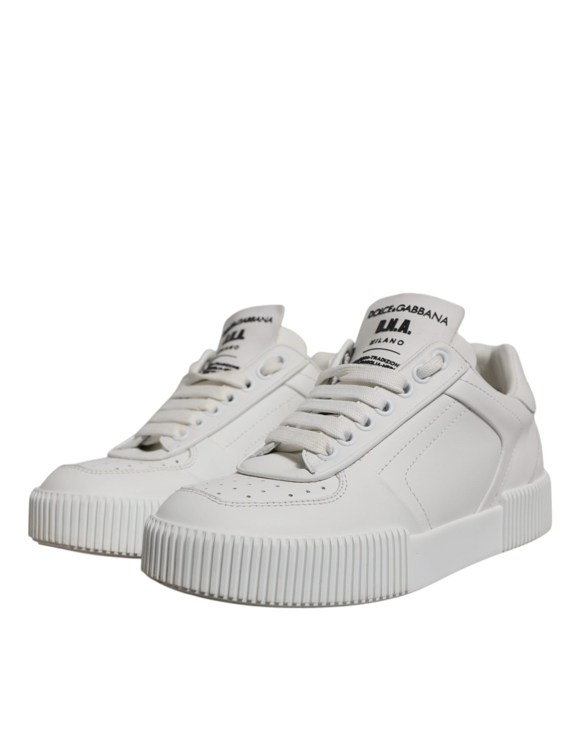 Dolce & Gabbana White Miami Leather Low Top Sneakers Shoes