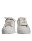 Dolce & Gabbana White Blue Logo Portofino Sneakers Shoes
