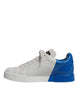 Dolce & Gabbana White Blue Logo Portofino Sneakers Shoes