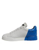 Dolce & Gabbana White Blue Logo Portofino Sneakers Shoes