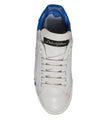 Dolce & Gabbana White Blue Logo Portofino Sneakers Shoes