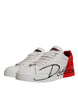 Dolce & Gabbana White Red Logo Portofino Sneakers Shoes
