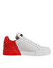 Dolce & Gabbana White Red Logo Portofino Sneakers Shoes