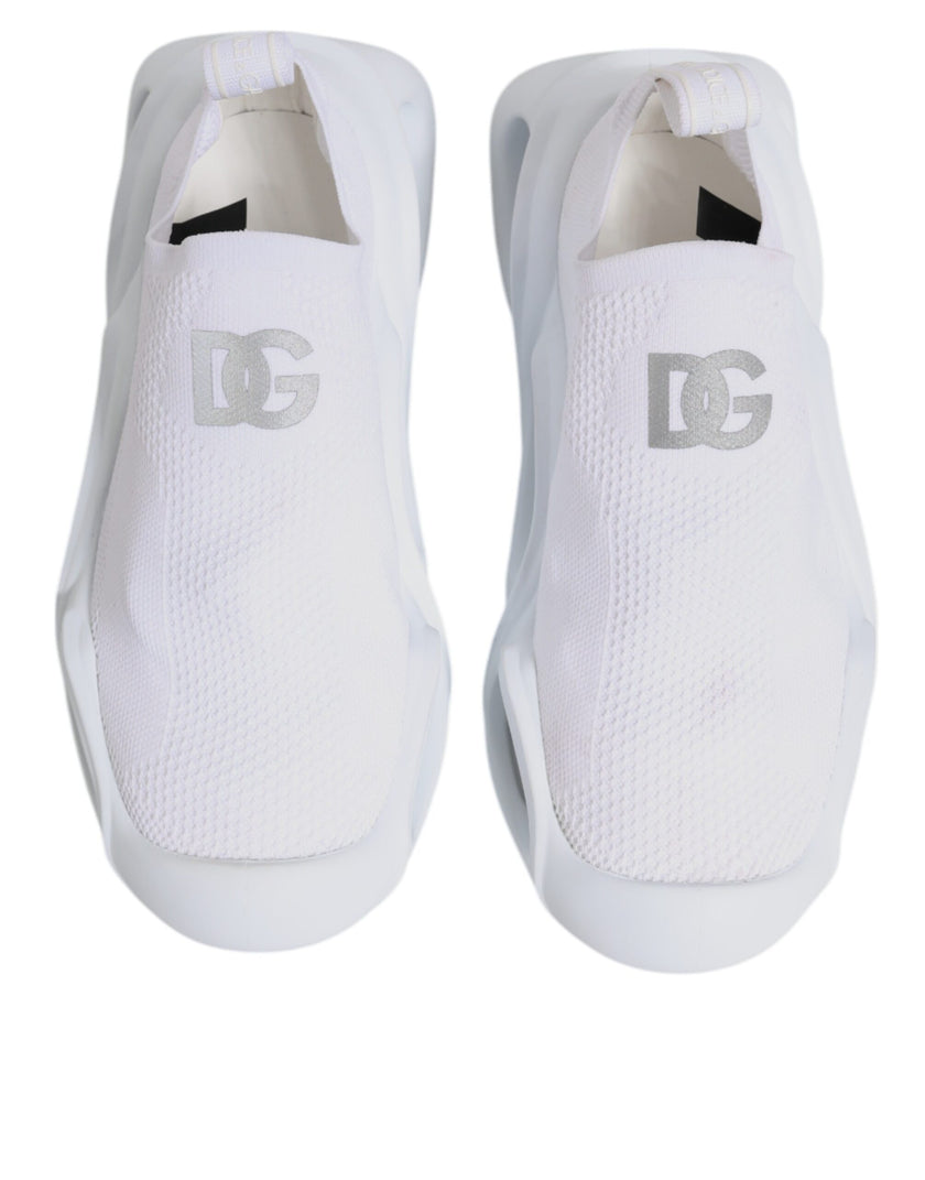 Dolce & Gabbana White Slip On Wave Low Top Sneakers Shoes