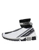 Dolce & Gabbana White Black Sorrento Socks Sneakers Shoes