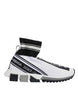 Dolce & Gabbana White Black Sorrento Socks Sneakers Shoes