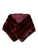 Dolce & Gabbana Black Red Stripe Fur Shawl Neck Wrap Scarf