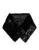 Dolce & Gabbana Black Fur Shawl Neck Wrap Cover Collar Scarf