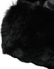 Dolce & Gabbana Black Lamb Fur Collar Women Neck Wrap Scarf