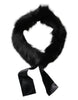 Dolce & Gabbana Black Fur Shoulder Collar Wrap Shawl Scarf