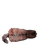 Dolce & Gabbana Pink Frost Fox Fur Neck Warmer Winter Scarf