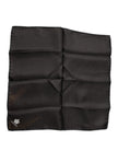 Dolce & Gabbana Black Crown Silk Square Handkerchief Scarf