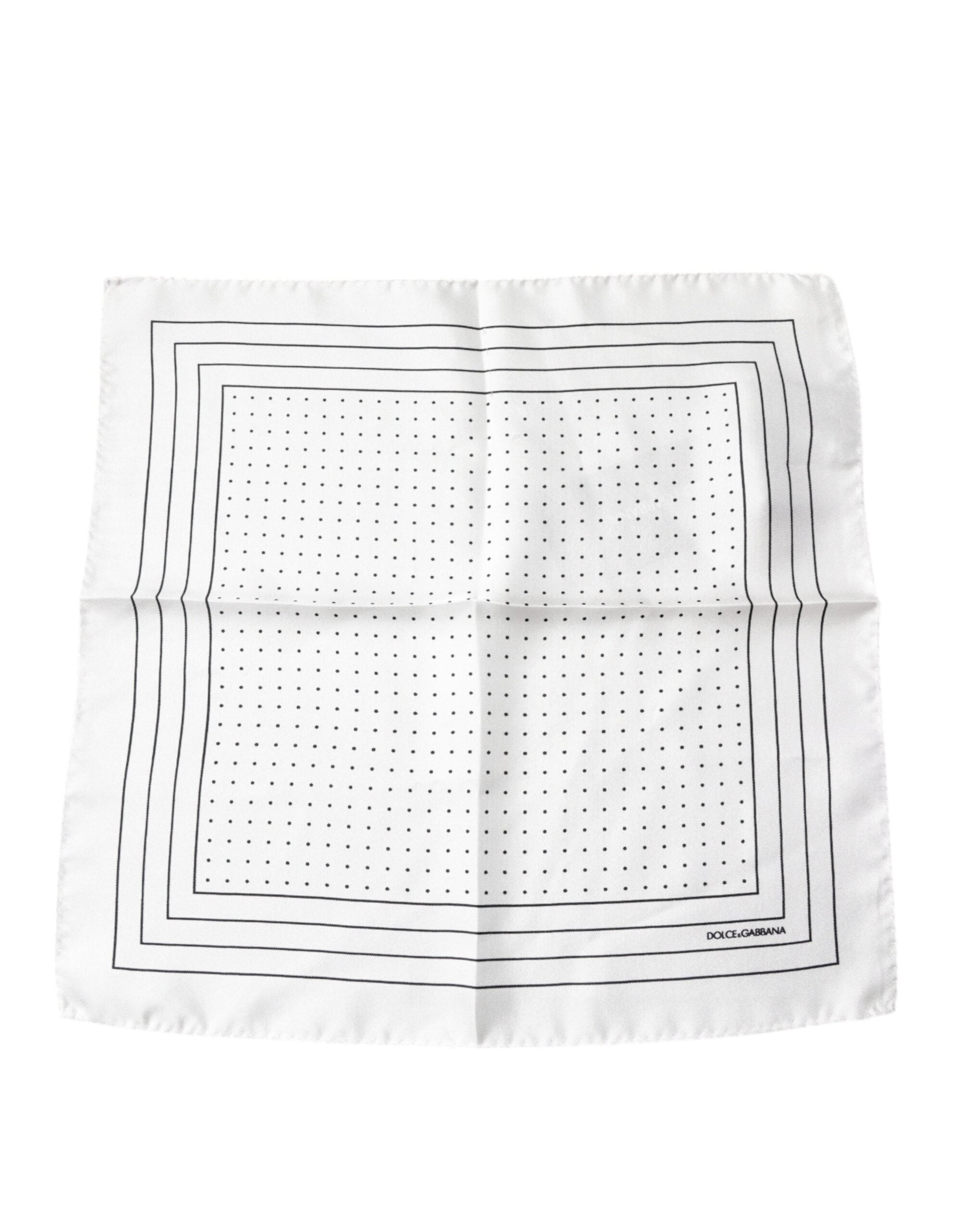 Dolce & Gabbana White Polka Dots Square Handkerchief Scarf