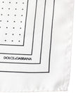Dolce & Gabbana White Polka Dots Square Handkerchief Scarf