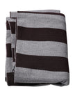Dolce & Gabbana Black Gray Stripes Wool Neck Wrap Scarf