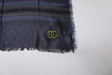 Dolce & Gabbana Dark Blue Logo Fringes Neck Wrap Scarf