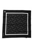 Dolce & Gabbana Black Patterned Cotton Handkerchief Scarf