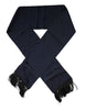 Dolce & Gabbana Dark Blue Fantasy Fringes Neck Wrap Scarf