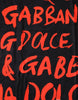 Dolce & Gabbana Black Red Logo Print Cotton Beach Towel