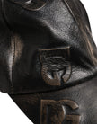 Dolce & Gabbana Brown Leather Logo Monogram Baseball Cap