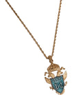 Dolce & Gabbana Gold Tone Chain Brass Statement Sicily Pendant Necklace