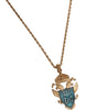 Dolce & Gabbana Gold Tone Chain Brass Statement Sicily Pendant Necklace