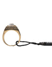 Dolce & Gabbana Gold Tone Sterling Silver 925 Crystals Ring