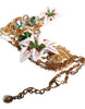 Dolce & Gabbana Gold Brass Lily Crystal Sacred Heart Pendant Necklace