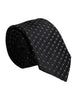 Dolce & Gabbana Black Patterned Silk Adjustable Necktie Tie