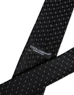 Dolce & Gabbana Black Patterned Silk Adjustable Necktie Tie