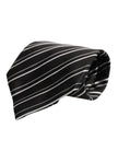 Dolce & Gabbana Black White Stripes Silk Adjustable Necktie Tie