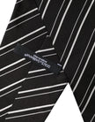 Dolce & Gabbana Black White Stripes Silk Adjustable Necktie Tie