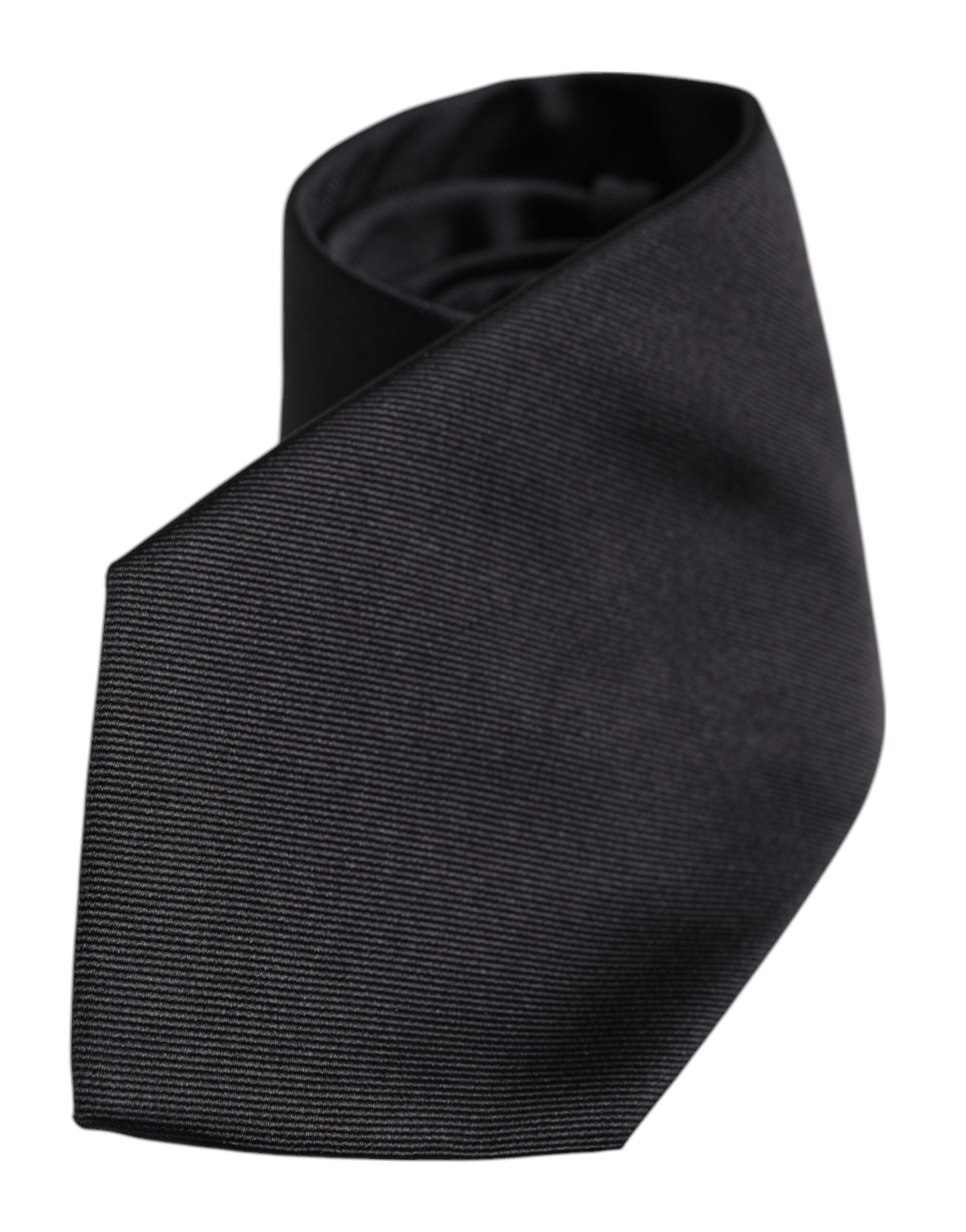 Dolce & Gabbana Black Solid Silk Adjustable Necktie Tie