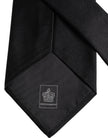 Dolce & Gabbana Black Solid Silk Adjustable Necktie Tie