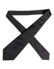 Dolce & Gabbana Black Solid Silk Adjustable Necktie Tie