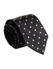 Dolce & Gabbana Black Polka Dots Silk Adjustable Necktie Tie