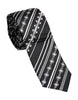 Dolce & Gabbana Black White Stripes Silk Adjustable Necktie Tie