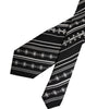 Dolce & Gabbana Black White Stripes Silk Adjustable Necktie Tie