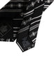 Dolce & Gabbana Black White Stripes Silk Adjustable Necktie Tie