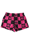 Dolce & Gabbana Black Pink Logo Beachwear Shorts 2Pc Swimwear