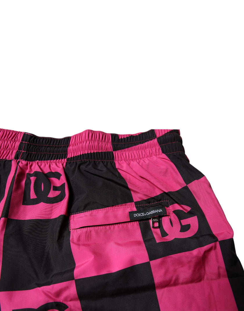 Dolce & Gabbana Black Pink Logo Beachwear Shorts 2Pc Swimwear