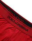 Dolce & Gabbana Red Cotton Stretch Men Regular Boxer Underwear