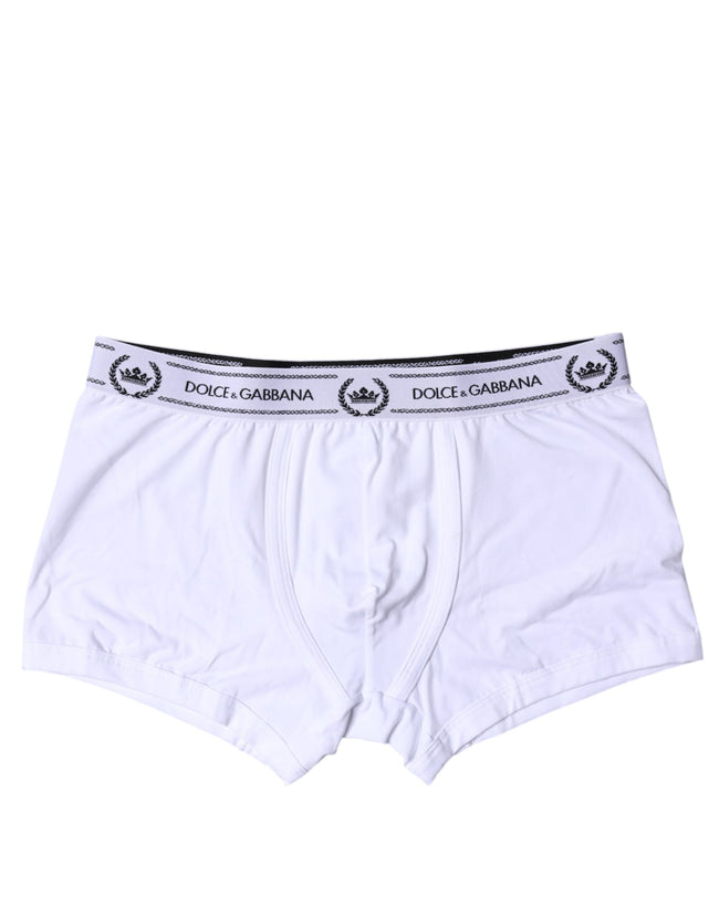 Dolce & Gabbana White Cotton Stretch Regular Boxer Underwear